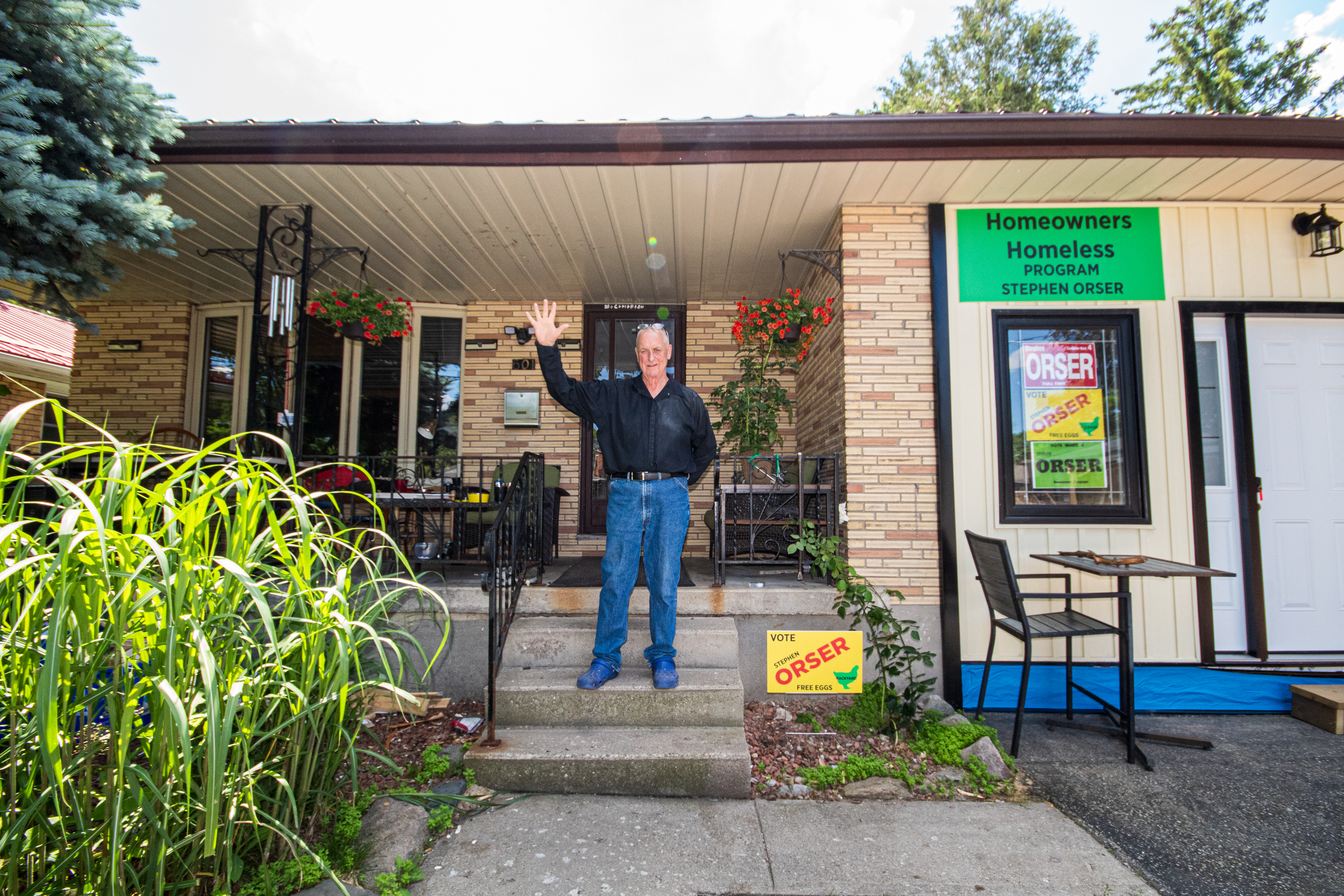 Stephen Orser at the Homeowners Homeless Program garage